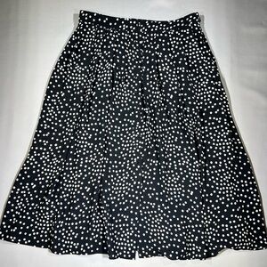 NWT‎  Talbots Women's Midi Polka Dot Lined Skirt With Botton Detail Size 10P